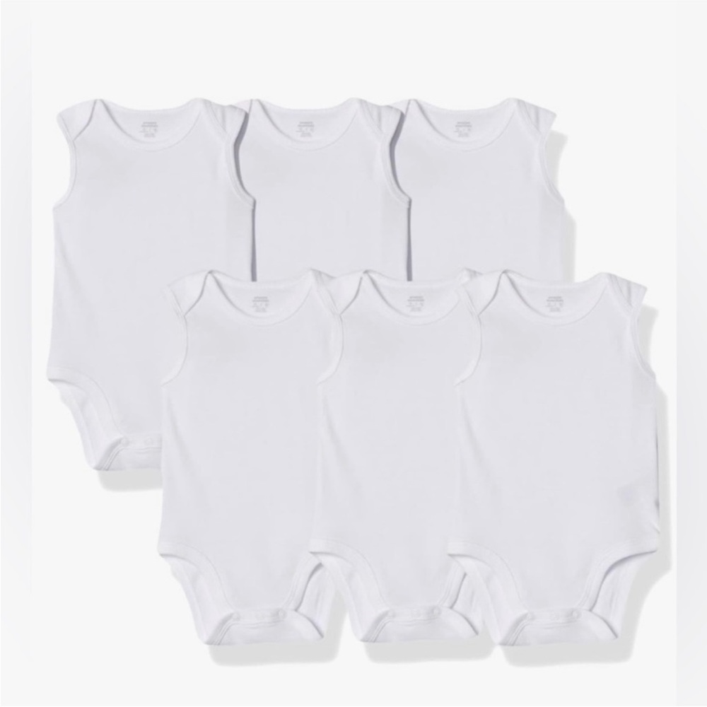 12-Pack Amazon Essentials Unisex Babies’ Sleeveless Bodysuits, Newborn, New
